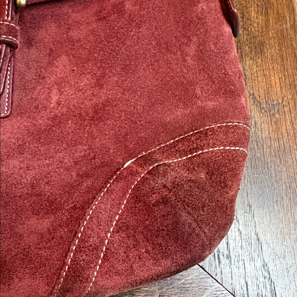 Vintage 2003 COACH Soho Suede Crossbody Bag – Burgundy/Maroon Y2K Rare - Picture 14 of 15
